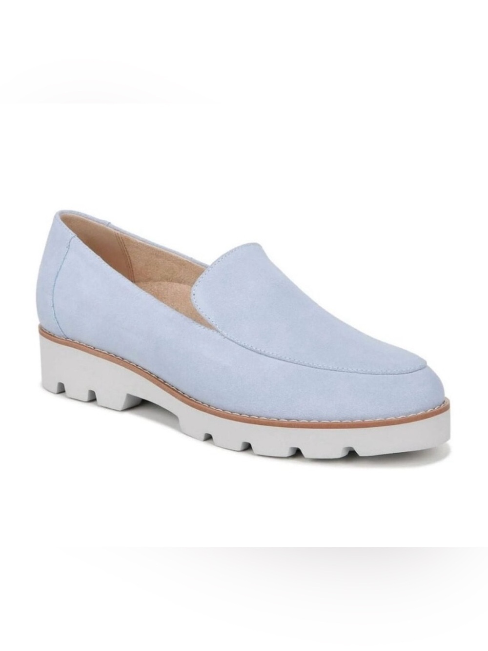 Vionic Light Blue Suede Loafers for Women